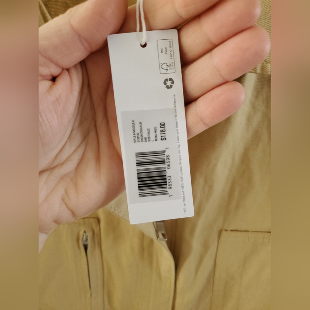 Outerknown Station Jumpsuit Coveralls organic cotton Womens S Sand Cotton $178 - Picture 12 of 15